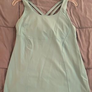 Lululemon pale aqua In Still cross strap tank  4 p2p 14” EUC